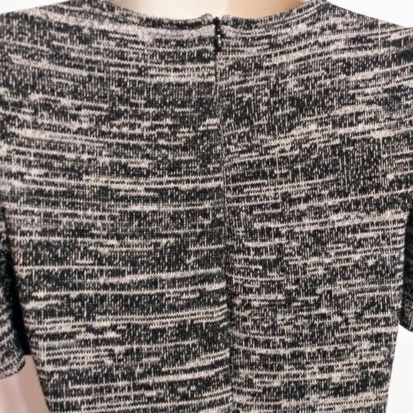 Forever 21 Shirred Sleeve Bodycon Sweater Dress Black Beige Small - Picture 6 of 10